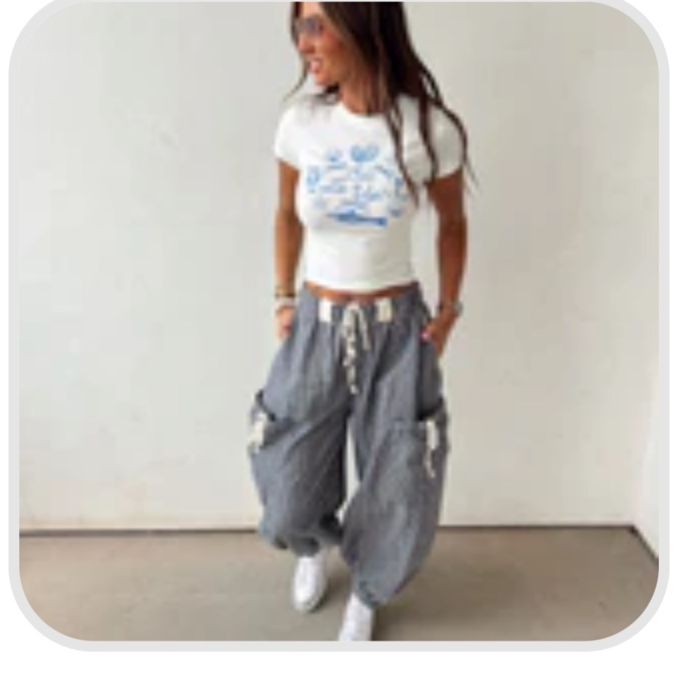 Striped blue lightweight joggers